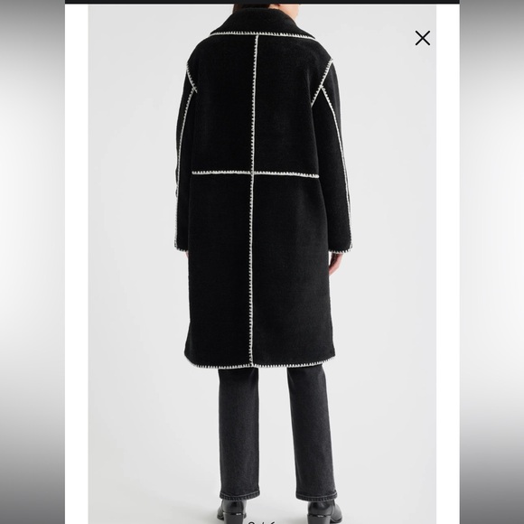 Bernardo Women's Black Teddy Coat with Cream Accents - Picture 4 of 6